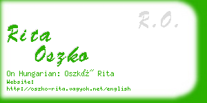 rita oszko business card